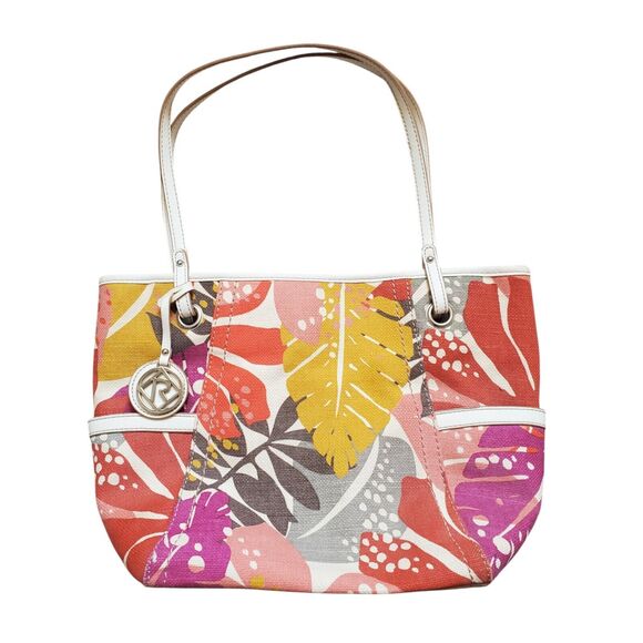 Relic Floral Canvas Handbag Purse Bag Tropical Tote Hawaiian Travel 14"x10" EUC - Picture 1 of 7